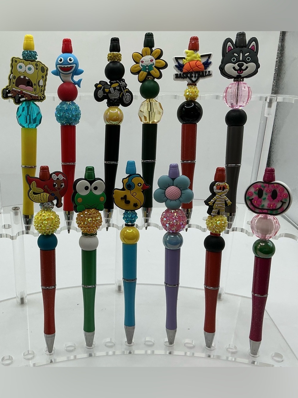 12 PENS DECORATIVE BEADED HANDMADE PENS ADULTS AND KIDS